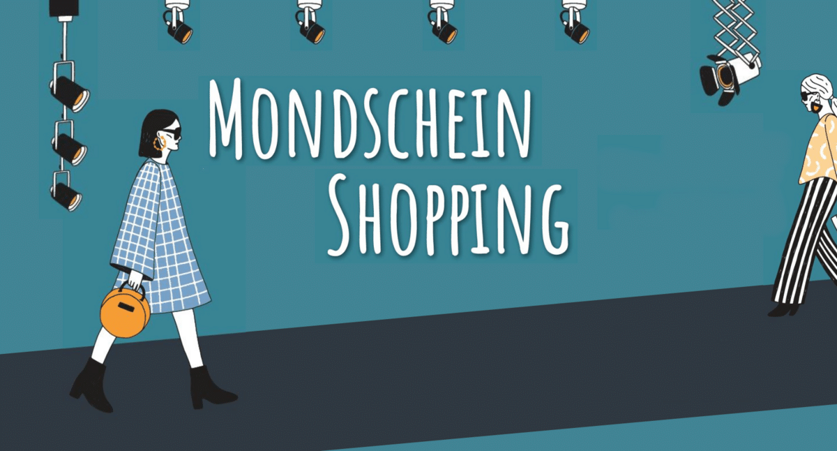 Grafik mit Laufsteg und Scheinwerfern